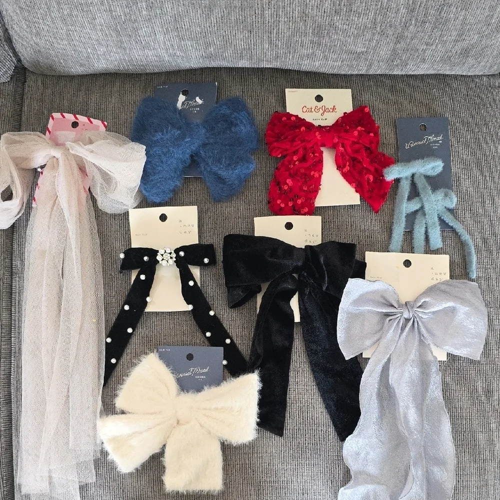 Hair Bow Collection In A Variety Of Colors, 8 NWT